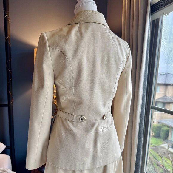 1960s Vintage Lutz Teutloff West Germany Light Beige Skirt Suit - Picture 7 of 16